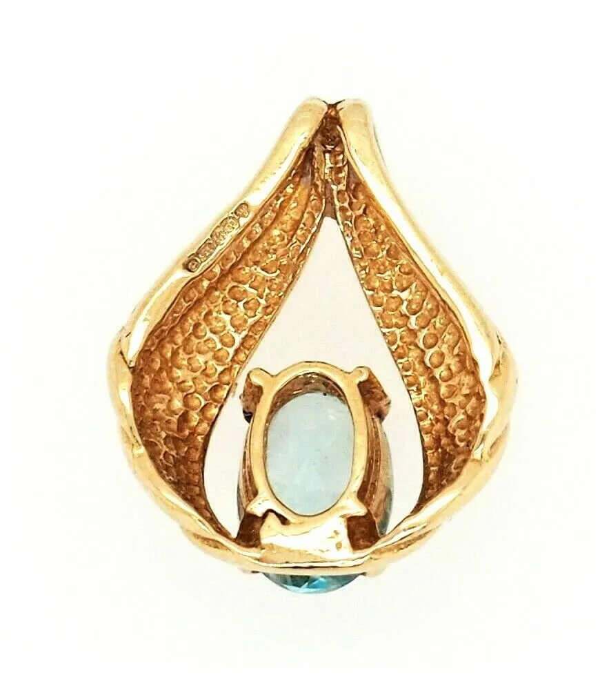 Topaz & 9ct Yellow Gold Pendant Fine Jewellery Gemstone Necklace Birmingham