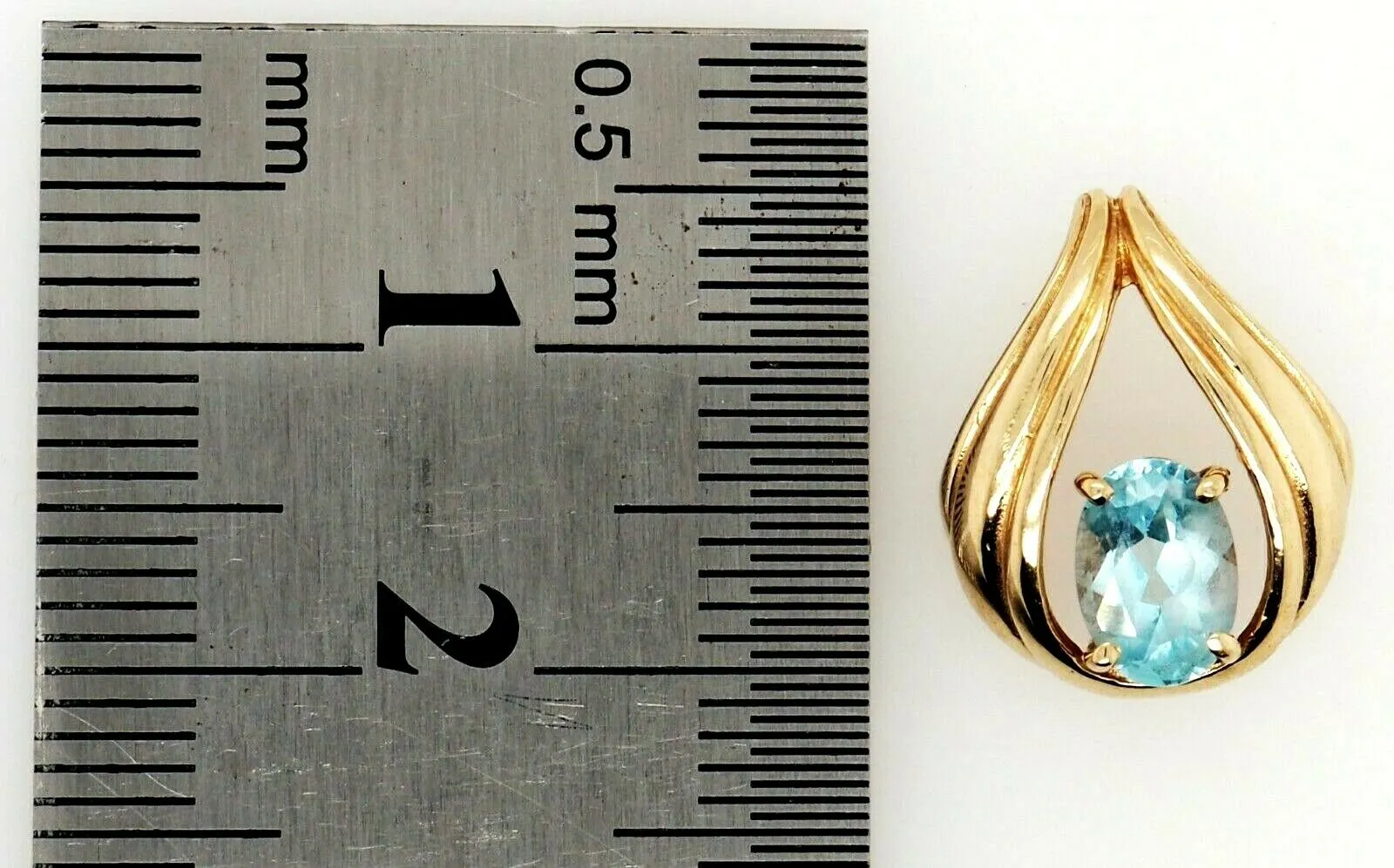 Topaz & 9ct Yellow Gold Pendant Fine Jewellery Gemstone Necklace Birmingham