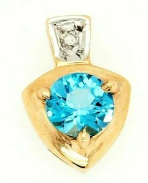 Topaz & Diamond 9ct Yellow Gold Pendant Fine Jewellery Gemstone Necklace