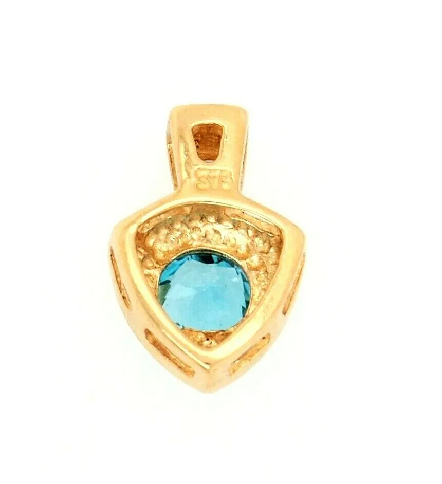 Topaz & Diamond 9ct Yellow Gold Pendant Fine Jewellery Gemstone Necklace