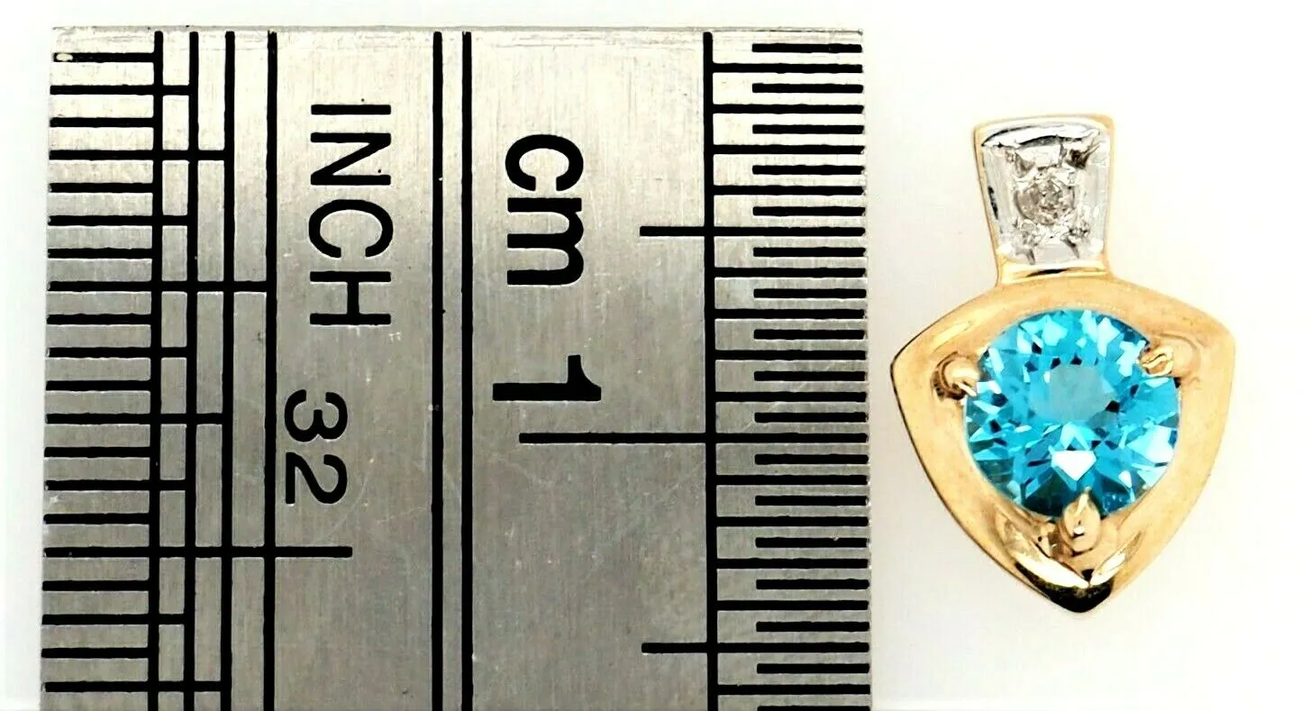 Topaz & Diamond 9ct Yellow Gold Pendant Fine Jewellery Gemstone Necklace