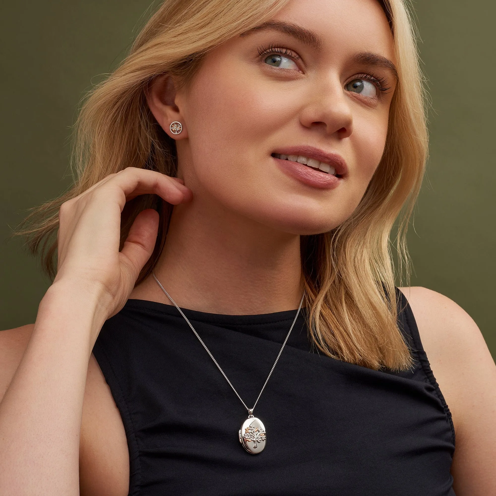 Tree of Life® Circle Silver Stud Earrings
