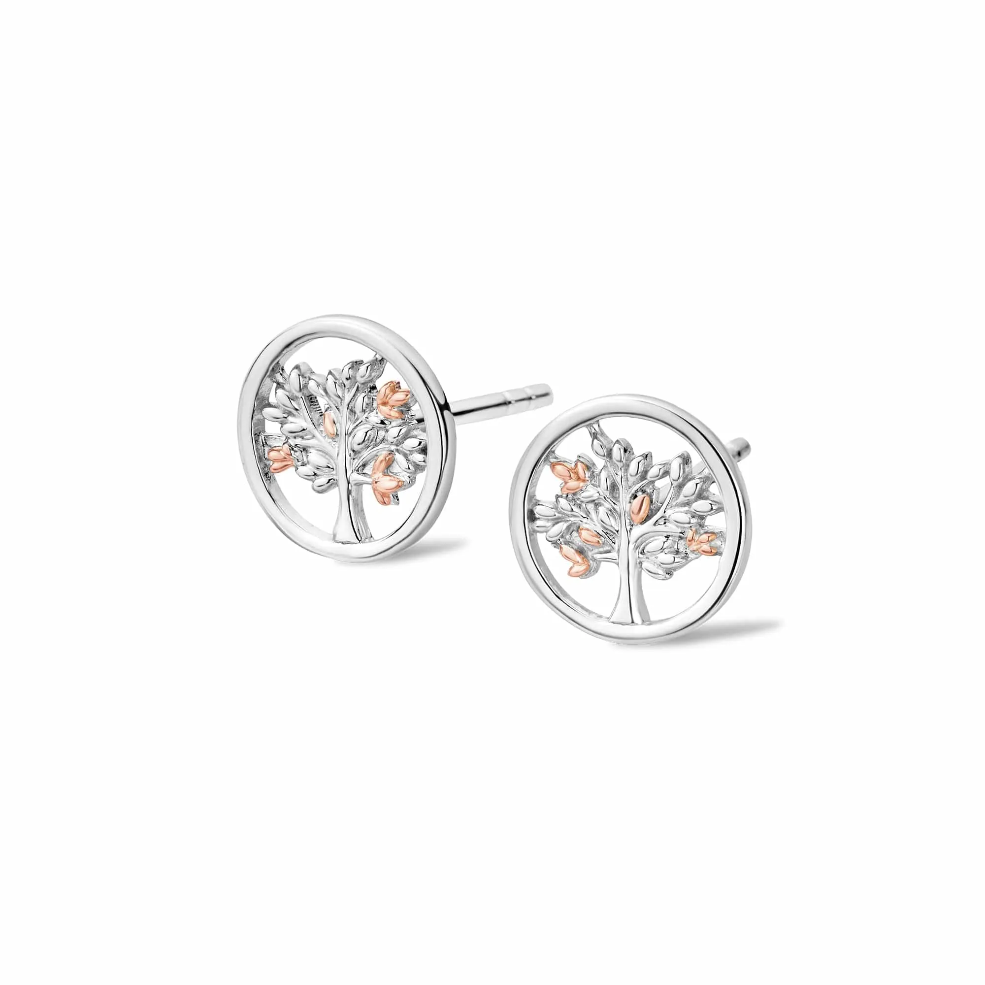 Tree of Life® Circle Silver Stud Earrings