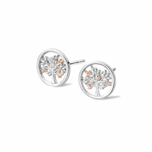 Tree of Life® Circle Silver Stud Earrings