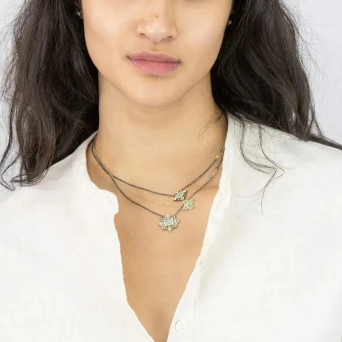 Turquoise & Blue Topaz Necklace