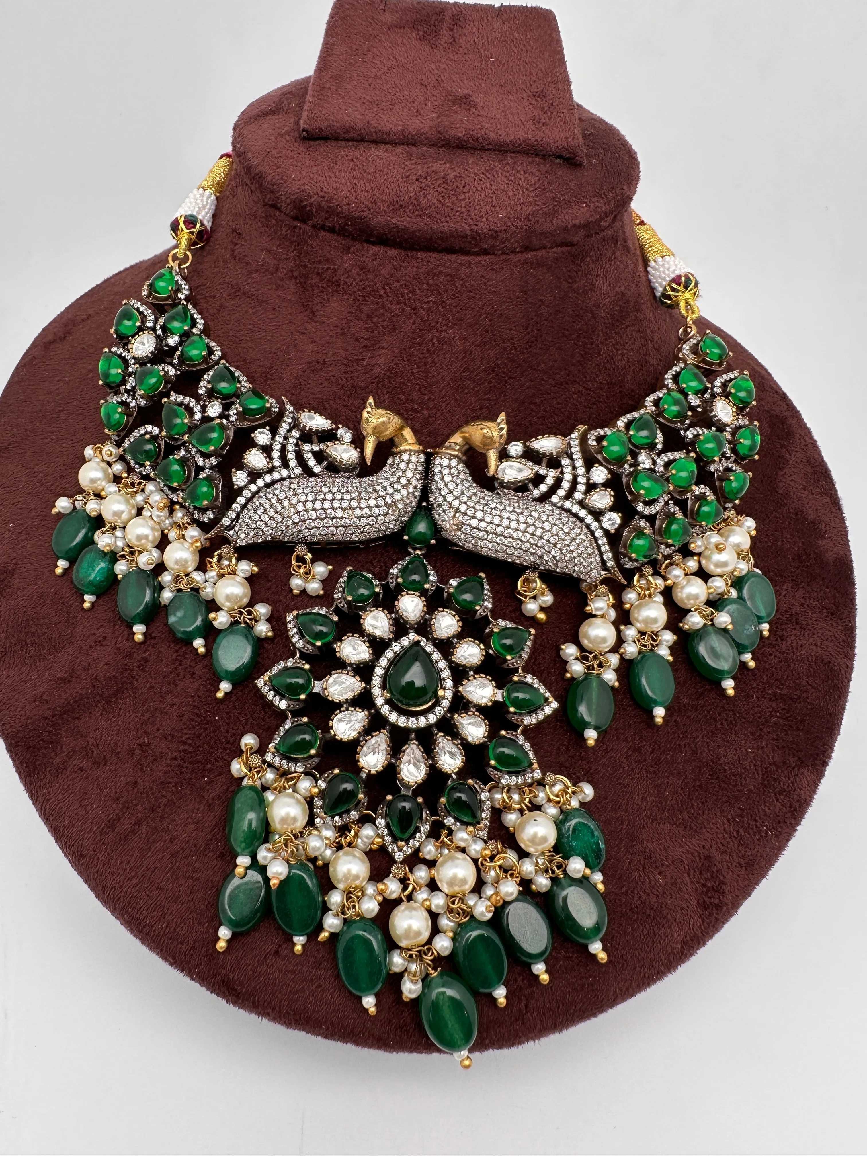 Victorian Moissanite Choker Color Stone Necklace