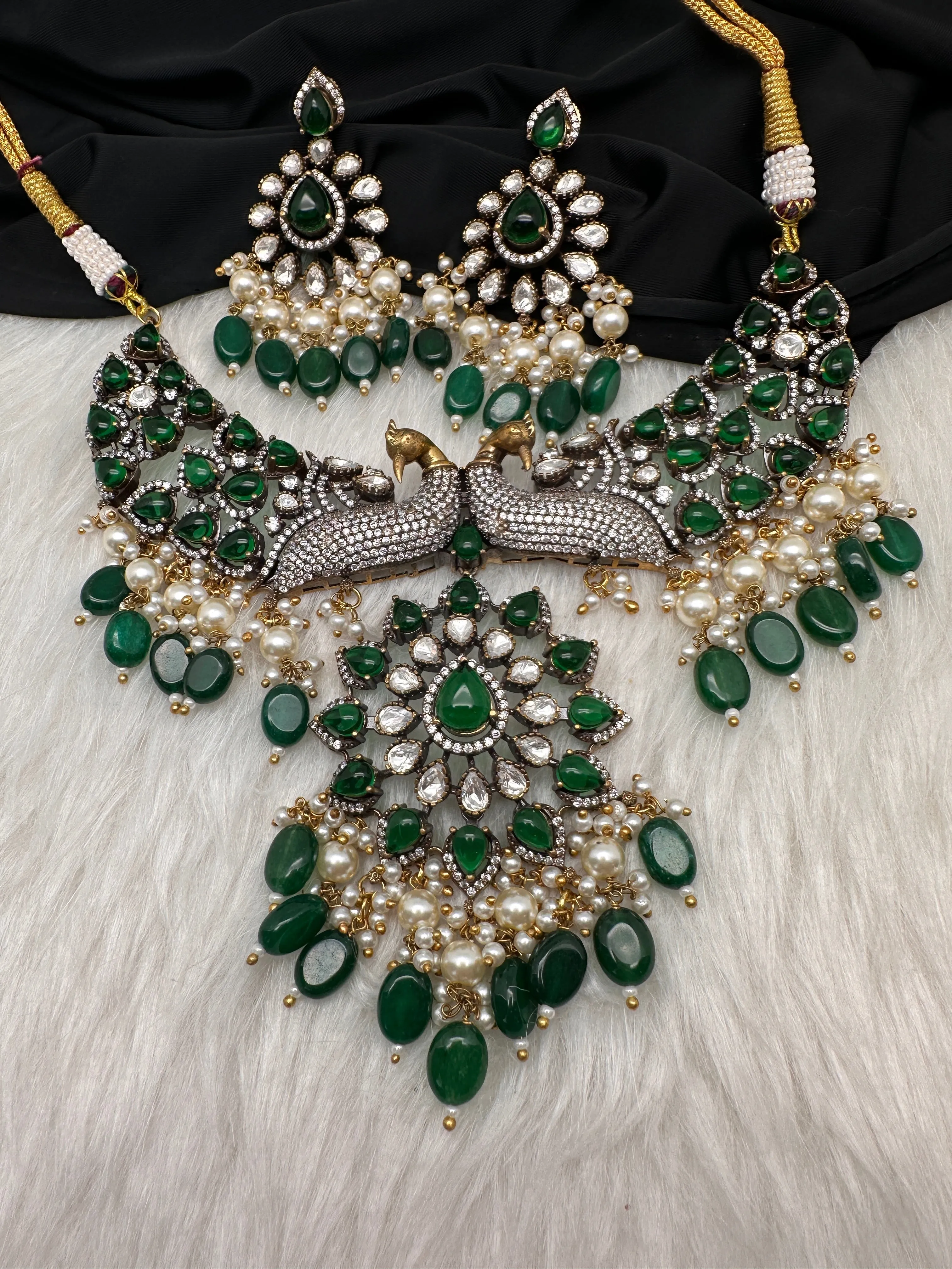 Victorian Moissanite Choker Color Stone Necklace