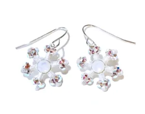 White Snowflake Earrings