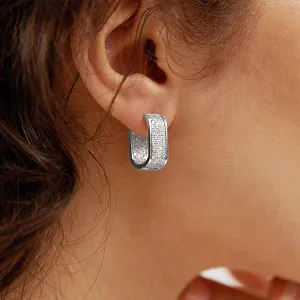 Women's Elegant Cubic Zircon Inlaid Hoop Earrings