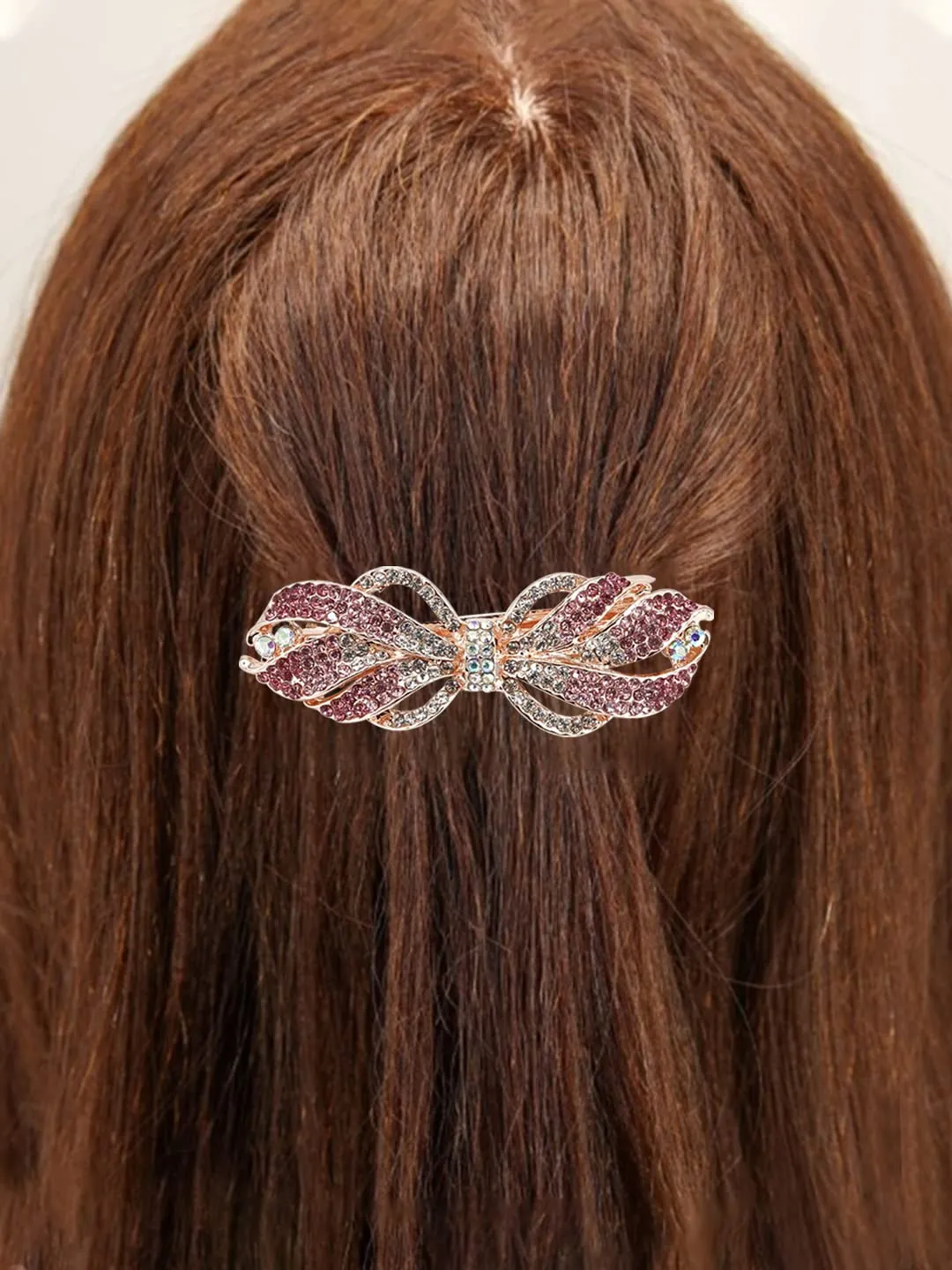 Yellow Chimes Hair Clips for Women Hair Barrette Clips for Girls Red Crystal Hairclips French Barrette for Girls and Women Hair Accessories.