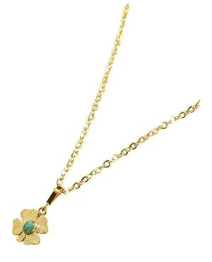 Zaya Basic Chain Collection Colombian Raw Emerald & 24k Gold Plated Chain
