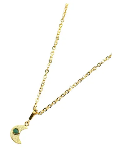 Zaya Basic Chain Collection Colombian Raw Emerald & 24k Gold Plated Chain