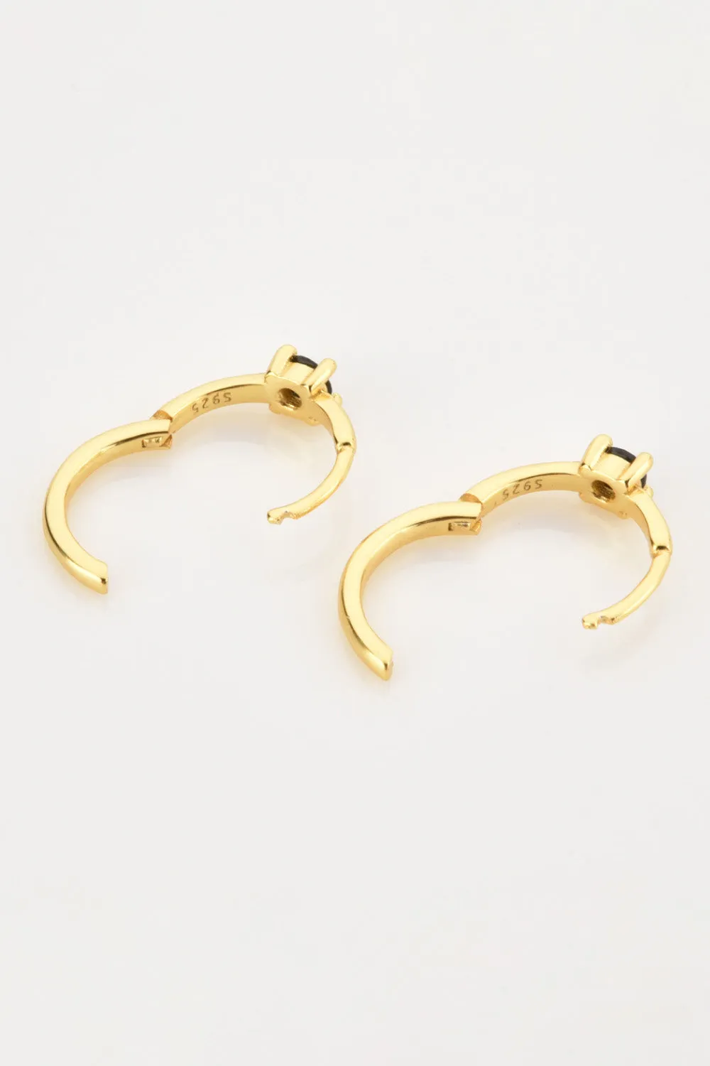 Zircon 925 Sterling Silver Huggie Earrings