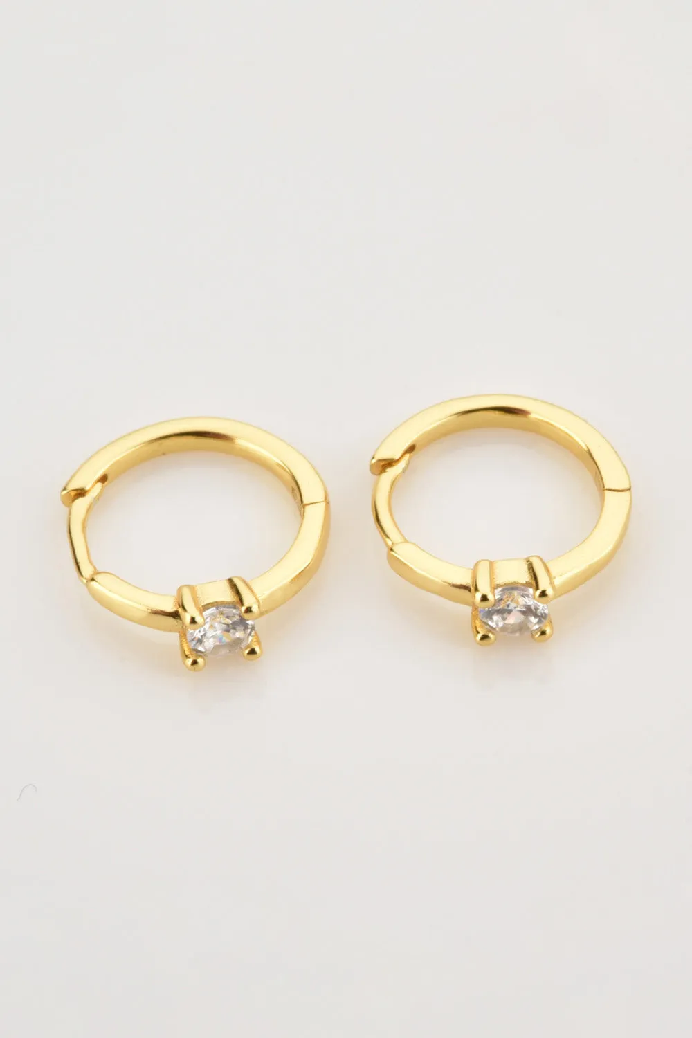 Zircon 925 Sterling Silver Huggie Earrings