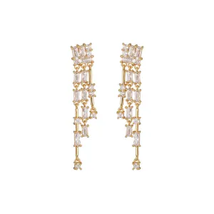 Zircon Tassel Dangle Earrings